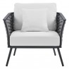 Modway Stance Outdoor Patio Aluminum Armchair in Gray White - Front Angle
