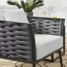 Modway Stance Outdoor Patio Aluminum Armchair in Gray White - Lifestyle 2 - Modway Stance Outdoor Patio Aluminum Armchair in Gray White - Lifestyle 2