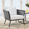 Modway Stance Outdoor Patio Aluminum Armchair in Gray White - Lifestyle