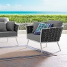 Modway Stance Outdoor Patio Aluminum Armchair - White Gray - Lifestyle