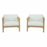 Modway Bayport 2 Piece Outdoor Patio Teak Set - Natural White - Set in Front Angle - Modway Bayport 2 Piece Outdoor Patio Teak Set - Natural White - Set in Front Angle