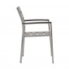 Modway Shore Outdoor Patio Aluminum Dining Armchair - Silver Gray - Side Angle