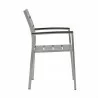 Modway Shore Outdoor Patio Aluminum Dining Armchair - Silver Gray - Side Angle - Modway Shore Outdoor Patio Aluminum Dining Armchair - Silver Gray - Side Angle