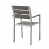 Modway Shore Outdoor Patio Aluminum Dining Armchair - Silver Gray - Back Side Angle - Modway Shore Outdoor Patio Aluminum Dining Armchair - Silver Gray - Back Side Angle