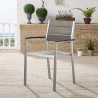 Modway Shore Outdoor Patio Aluminum Dining Armchair - Silver Gray - Lifestyle