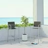 Modway Shore Bar Stool Outdoor Patio Aluminum - Silver Gray - Set of Two - Lifestyle - Modway Shore Bar Stool Outdoor Patio Aluminum - Silver Gray - Set of Two - Lifestyle