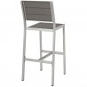 Modway Shore Armless Bar Stool Outdoor Patio Aluminumc Silver Gray - Set of Two - Back Side Angle