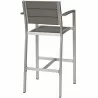 Modway Shore 3 Piece Outdoor Patio Aluminum Pub Set - Silver Gray - Stool in Back Side Ange - Modway Shore 3 Piece Outdoor Patio Aluminum Pub Set - Silver Gray - Stool in Back Side Ange