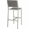 Modway Shore 3 Piece Outdoor Patio Aluminum Pub Set - Silver Gray - Stool in Back Side Angle - Modway Shore 3 Piece Outdoor Patio Aluminum Pub Set - Silver Gray - Stool in Back Side Angle