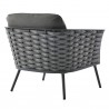 Modway Stance 6 Piece Outdoor Patio Aluminum Sectional Sofa Set - Gray Charcoal - Armchair in Back Side Angle