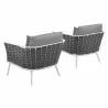 Modway Stance Armchair Outdoor Patio Aluminum in White Gray - Set of Two - Set in Back Side Angle - Modway Stance Armchair Outdoor Patio Aluminum in White Gray - Set of Two - Set in Back Side Angle