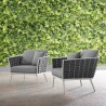 Modway Stance Armchair Outdoor Patio Aluminum in White Gray - Set of Two - Lifestyle