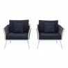 Modway Stance Armchair Outdoor Patio Aluminum in White Navy - Set of Two - Set in Front Angle - Modway Stance Armchair Outdoor Patio Aluminum in White Navy - Set of Two - Set in Front Angle