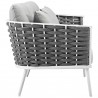 Modway Stance 2 Piece Outdoor Patio Aluminum Sectional Sofa Set in White Gray - Sofa in Side Angle