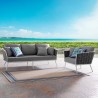 Modway Stance 2 Piece Outdoor Patio Aluminum Sectional Sofa Set in White Gray - Lifestyle