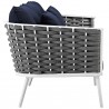Modway Stance 2 Piece Outdoor Patio Aluminum Sectional Sofa Set in White Navy - Sofa in Side Angle