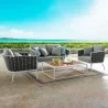 Modway Stance 4 Piece Outdoor Patio Aluminum Sectional Sofa Set - White Navy - Lifestyle - Modway Stance 4 Piece Outdoor Patio Aluminum Sectional Sofa Set - White Navy - Lifestyle