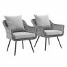 Modway Endeavor Armchair Outdoor Patio Wicker Rattan in Gray Gray - Set of Two - Front Side Angle - Modway Endeavor Armchair Outdoor Patio Wicker Rattan in Gray Gray - Set of Two - Front Side Angle