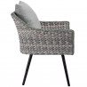 Modway Endeavor 3 Piece Outdoor Patio Wicker Rattan Dining Set - Gray Gray - Chair - Side Angle