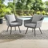 Modway Endeavor Armchair Outdoor Patio Wicker Rattan in Gray Gray - Set of Two - Lifestyle - Modway Endeavor Armchair Outdoor Patio Wicker Rattan in Gray Gray - Set of Two - Lifestyle