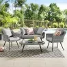 Modway Endeavor 4 Piece Outdoor Patio Wicker Rattan Loveseat Armchair and Coffee Table Set - Gray Gray - Lifestyle - Modway Endeavor 4 Piece Outdoor Patio Wicker Rattan Loveseat Armchair and Coffee Table Set - Gray Gray - Lifestyle