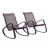 Modway Traveler Rocking Lounge Chair Outdoor Patio Mesh Sling in Black Black - Set of Two - Set in Front Side Angle