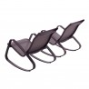 Modway Traveler Rocking Lounge Chair Outdoor Patio Mesh Sling in Black Black - Set of Two - Set in Back Side Angle