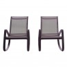 Modway Traveler Rocking Lounge Chair Outdoor Patio Mesh Sling in Black Black - Set of Two - Set in Front Angle