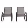 Modway Traveler Rocking Lounge Chair Outdoor Patio Mesh Sling in Black Black - Set of Two - Set in Front Angle - Modway Traveler Rocking Lounge Chair Outdoor Patio Mesh Sling in Black Black - Set of Two - Set in Front Angle