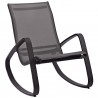 Modway Traveler Rocking Lounge Chair Outdoor Patio Mesh Sling in Black Black -  Front Side Angle