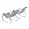 Modway Traveler Rocking Lounge Chair Outdoor Patio Mesh Sling in Green Stripe - Set of Two - Set in Back Side Angle