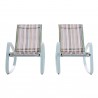 Modway Traveler Rocking Lounge Chair Outdoor Patio Mesh Sling in Green Stripe - Set of Two - Set in Front Angle