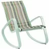 Modway Traveler Rocking Lounge Chair Outdoor Patio Mesh Sling in Green Stripe - Set of Two - Front Side Angle - Modway Traveler Rocking Lounge Chair Outdoor Patio Mesh Sling in Green Stripe - Set of Two - Front Side Angle