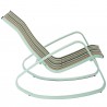 Modway Traveler Rocking Lounge Chair Outdoor Patio Mesh Sling in Green Stripe - Set of Two - Side Angle