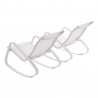Modway Traveler Rocking Lounge Chair Outdoor Patio Mesh Sling in White White - Set of Two - Set in Back Side Angle