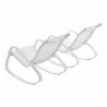 Modway Traveler Rocking Lounge Chair Outdoor Patio Mesh Sling in White White - Set of Two - Set in Back Side Angle - Modway Traveler Rocking Lounge Chair Outdoor Patio Mesh Sling in White White - Set of Two - Set in Back Side Angle