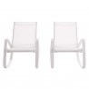 Modway Traveler Rocking Lounge Chair Outdoor Patio Mesh Sling in White White - Set of Two - Set in Front Angle