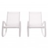 Modway Traveler Rocking Lounge Chair Outdoor Patio Mesh Sling in White White - Set of Two - Set in Front Angle