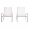 Modway Traveler Rocking Lounge Chair Outdoor Patio Mesh Sling in White White - Set of Two - Set in Front Angle - Modway Traveler Rocking Lounge Chair Outdoor Patio Mesh Sling in White White - Set of Two - Set in Front Angle