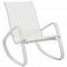 Modway Traveler Rocking Lounge Chair Outdoor Patio Mesh Sling in White White - Set of Two - Front Side Angle