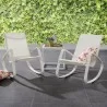 Modway Traveler Rocking Lounge Chair Outdoor Patio Mesh Sling in White White - Set of Two - Lifestyle - Modway Traveler Rocking Lounge Chair Outdoor Patio Mesh Sling in White White - Set of Two - Lifestyle