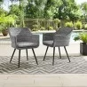 Modway Endeavor Dining Armchair Outdoor Patio Wicker Rattan in Gray Gray - Set of Two - Lifestyle - Modway Endeavor Dining Armchair Outdoor Patio Wicker Rattan in Gray Gray - Set of Two - Lifestyle