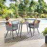 Modway Endeavor 3 Piece Outdoor Patio Wicker Rattan Dining Set - Gray Gray - Lifestyle