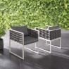 Modway Stance Dining Armchair Outdoor Patio Aluminum in White Gray - Lifestyle
