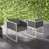 Modway Stance Dining Armchair Outdoor Patio Aluminum in White Gray - Lifestyle - Modway Stance Dining Armchair Outdoor Patio Aluminum in White Gray - Lifestyle