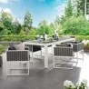 Modway Stance 7 Piece Outdoor Patio Aluminum Dining Set - White Navy - Lifestyle - Modway Stance 7 Piece Outdoor Patio Aluminum Dining Set - White Navy - Lifestyle