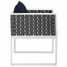 Modway Stance 7 Piece Outdoor Patio Aluminum Dining Set - White Navy - Chair in Side Angle - Modway Stance 7 Piece Outdoor Patio Aluminum Dining Set - White Navy - Chair in Side Angle
