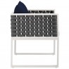 Modway Stance 9 Piece Outdoor Patio Aluminum Dining Set - Silver Navy - Chair in Side Angle
