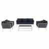 Modway Stance 5 Piece Outdoor Patio Aluminum Sectional Sofa Set - White Navy - Set in Front Angle - Modway Stance 5 Piece Outdoor Patio Aluminum Sectional Sofa Set - White Navy - Set in Front Angle