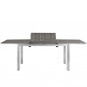 Modway Shore 5 Piece Outdoor Patio Aluminum Dining Set - Silver Gray - Collapsible Table in Front Angle